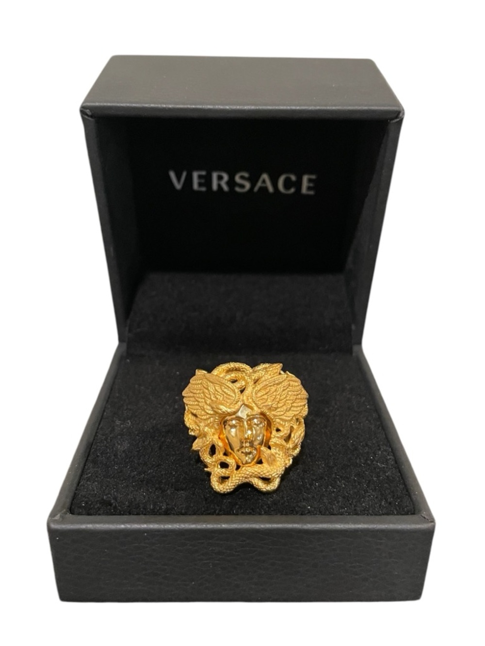 Versace Gold Medusa and Snake Statement Ring